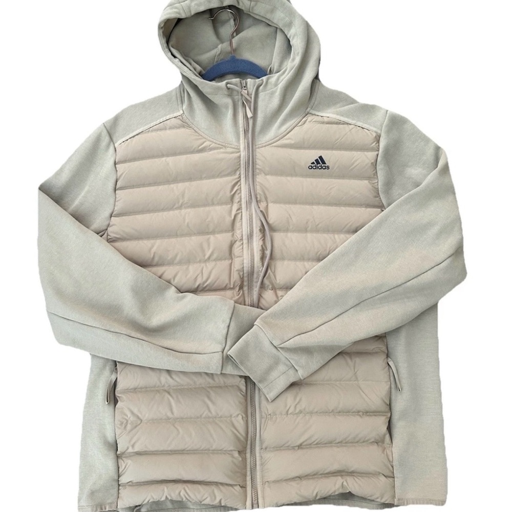 Adidas Men’s Varilite Hybrid Jackets Tan Brown Sz XL - Picture 9 of 10